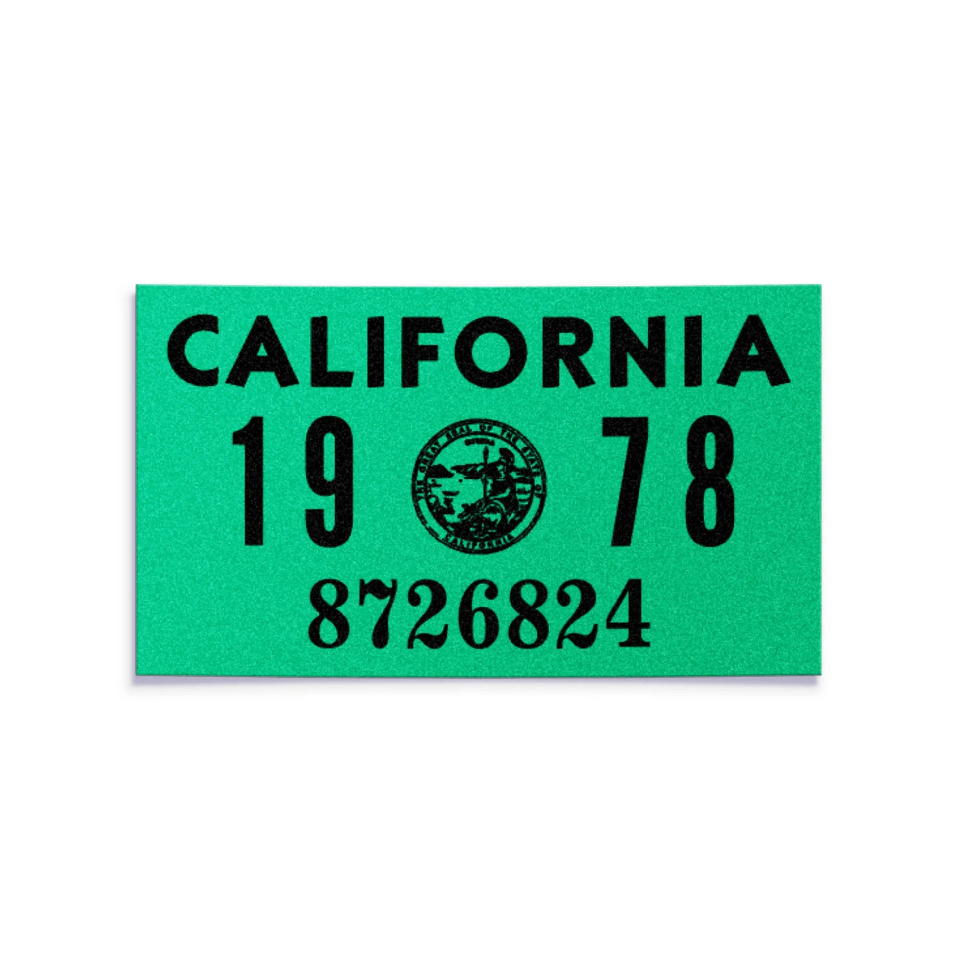 California license plate 1978 year sticker — YOM Series — reproduction shown on white background
