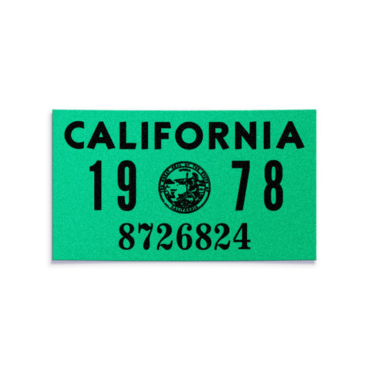 California license plate 1978 year sticker — YOM Series — reproduction shown on white background