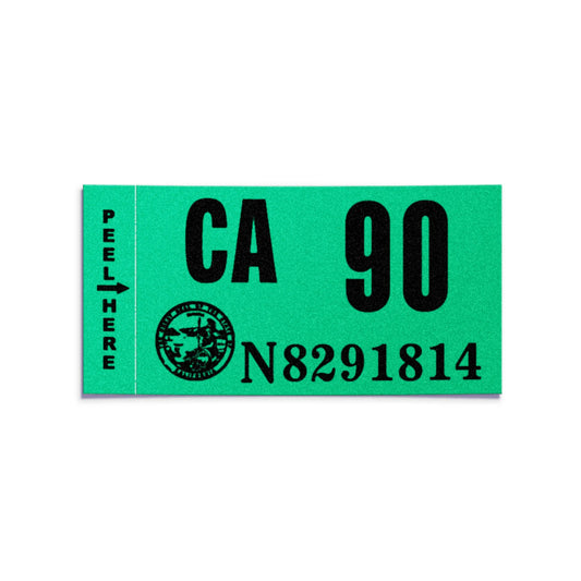 California license plate 1990 year sticker — Classic Series — reproduction shown on white background