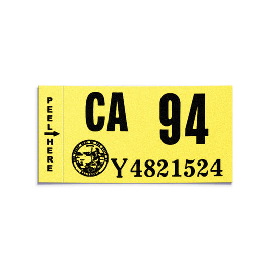 California license plate 1994 year sticker — Classic Series — reproduction shown on white background