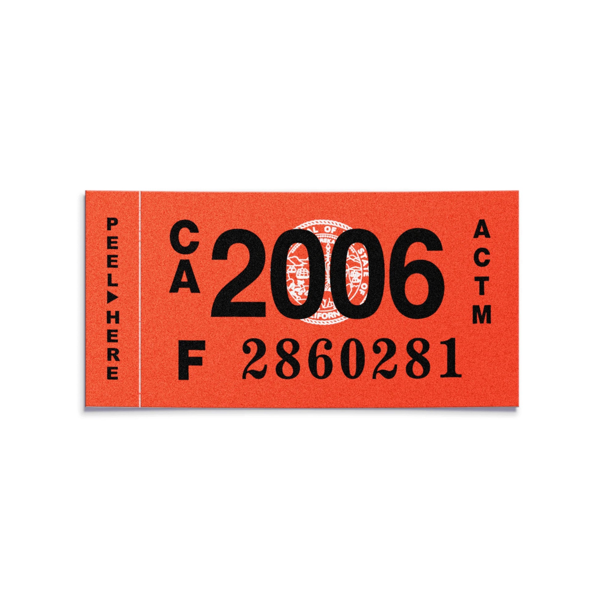 California license plate 2006 year sticker — Classic Series — reproduction shown on white background