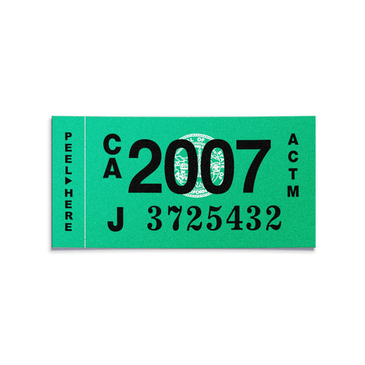California license plate 2007 year sticker — Classic Series — reproduction shown on white background