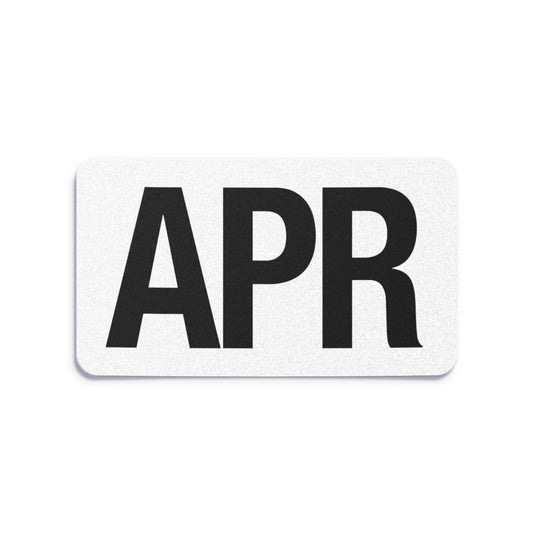 California license plate April month sticker — Black Series — reproduction shown on white background