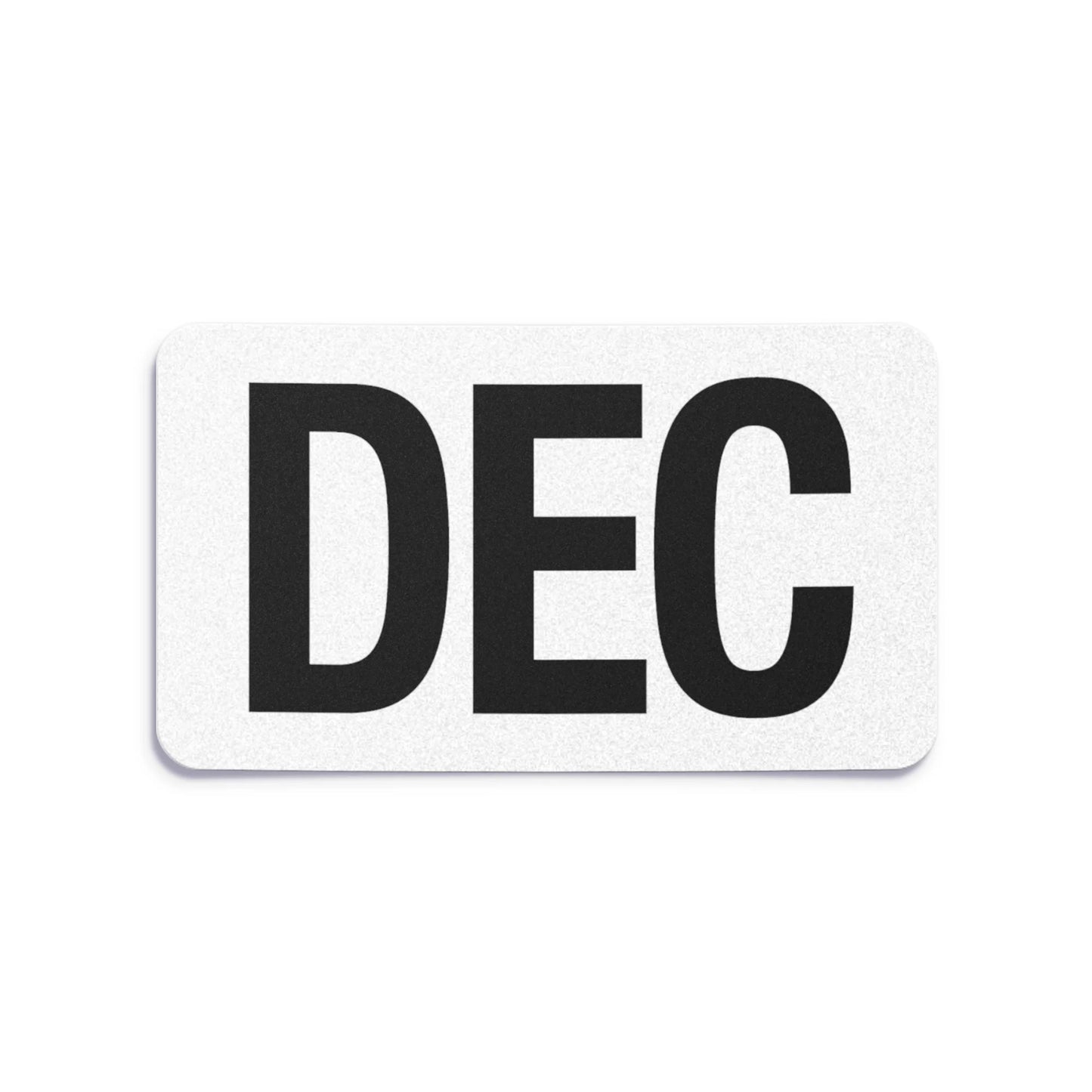 California license plate December month sticker — Black Series — reproduction shown on white background