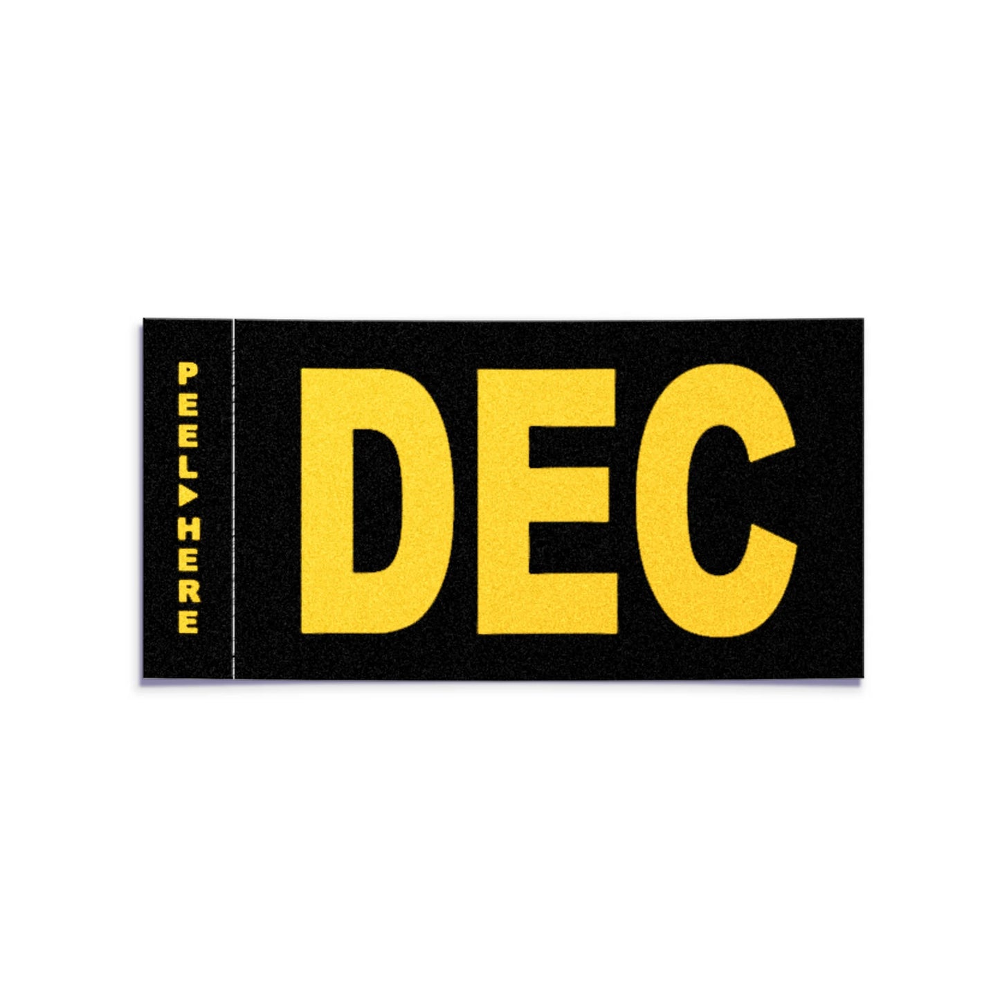 California license plate December month sticker — Legacy Series — reproduction shown on white background