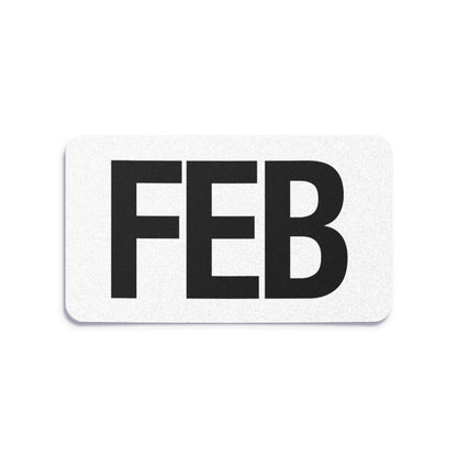 California license plate February month sticker — Black Series — reproduction shown on white background
