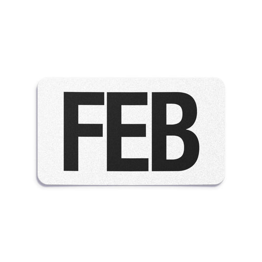 California license plate February month sticker — Black Series — reproduction shown on white background