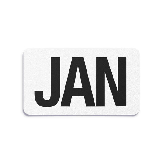 California license plate January month sticker — Black Series — reproduction shown on white background