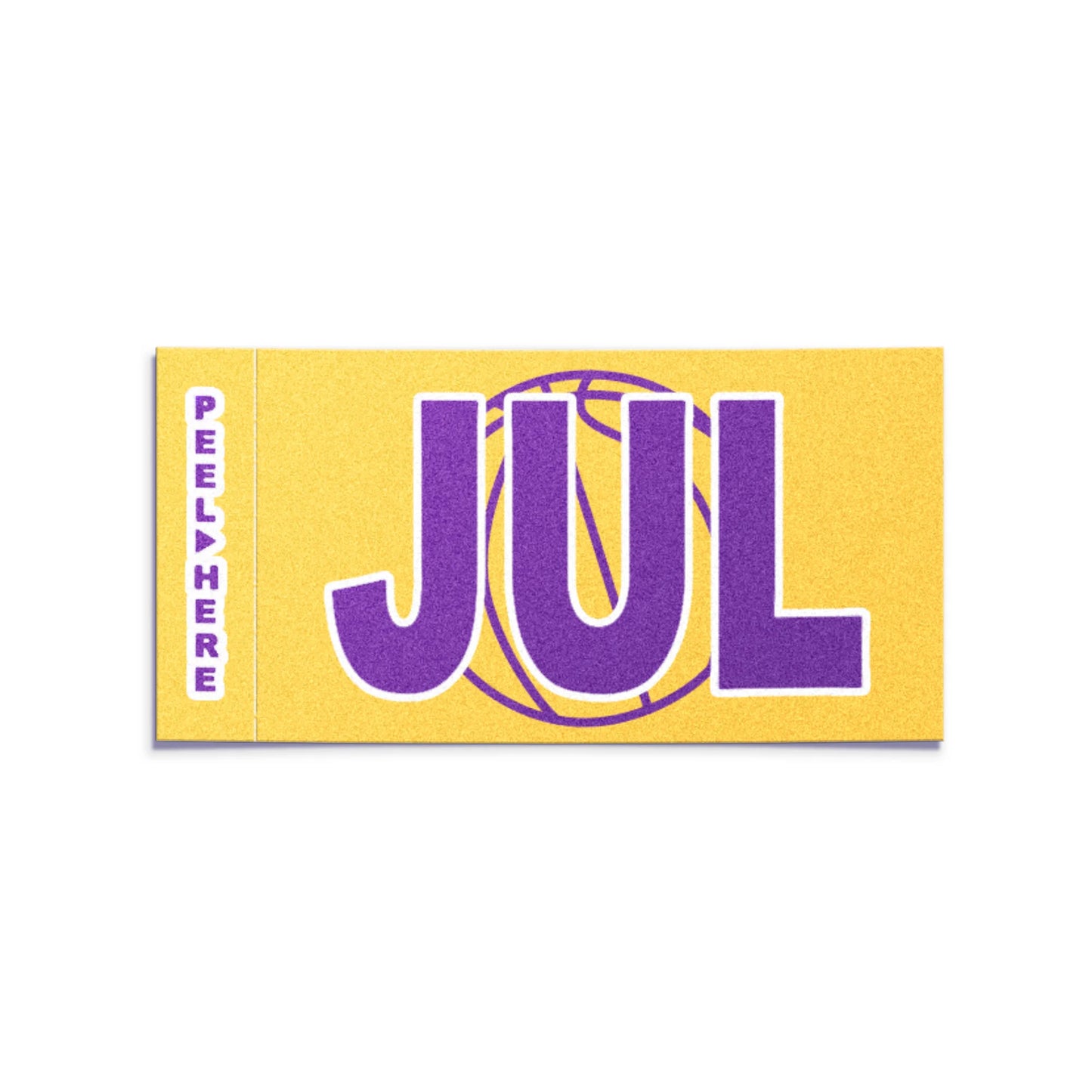 California license plate July month sticker — Courtside Series — reproduction shown on white background