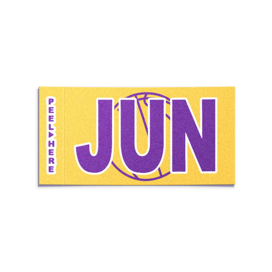 California license plate June month sticker — Courtside Series — reproduction shown on white background