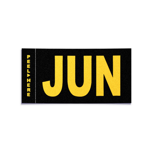 California license plate June month sticker — Legacy Series — reproduction shown on white background