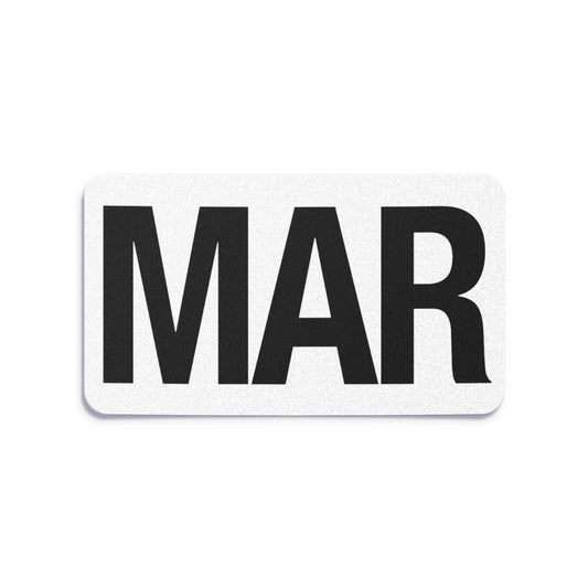 California license plate March month sticker — Black Series — reproduction shown on white background