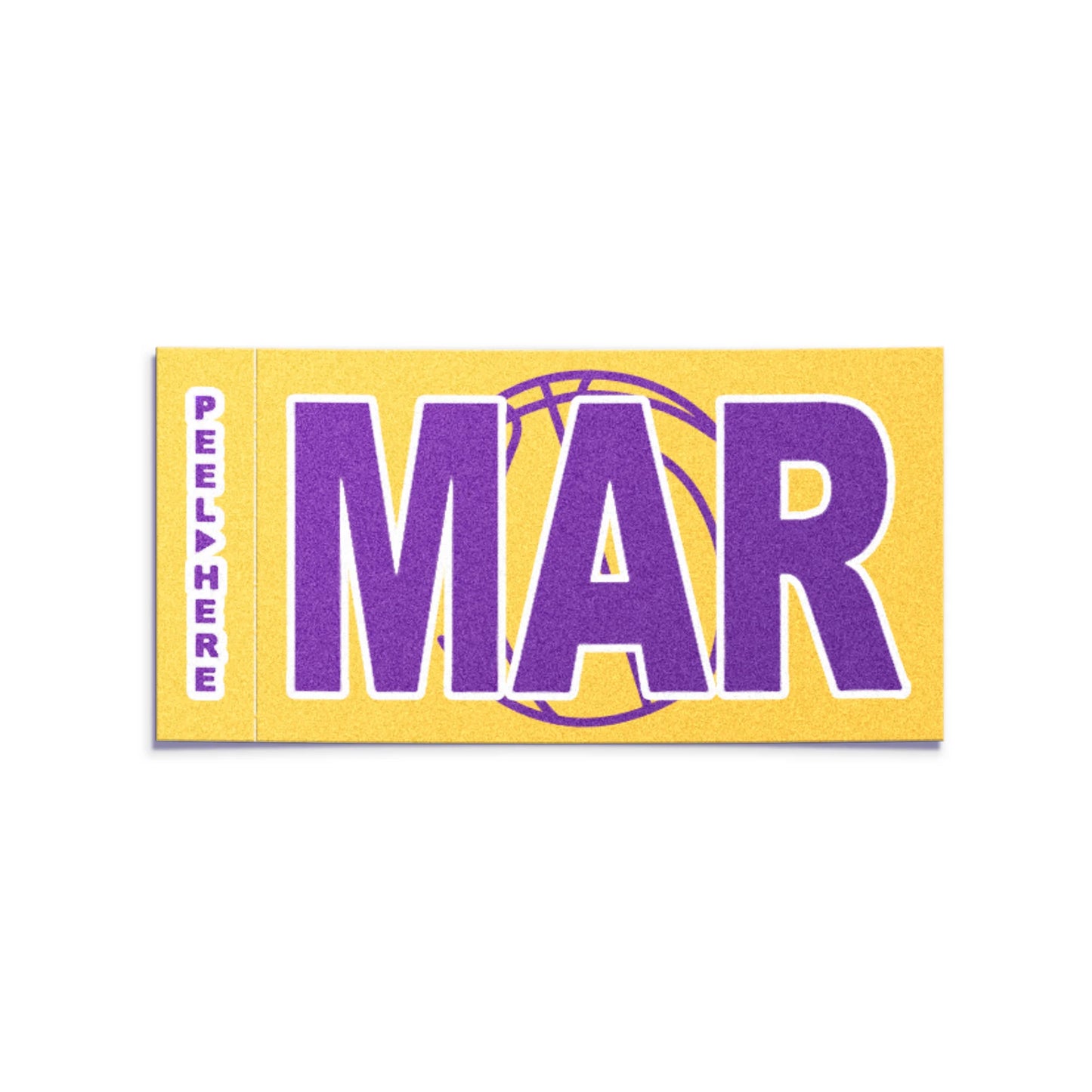California license plate March month sticker — Courtside Series — reproduction shown on white background