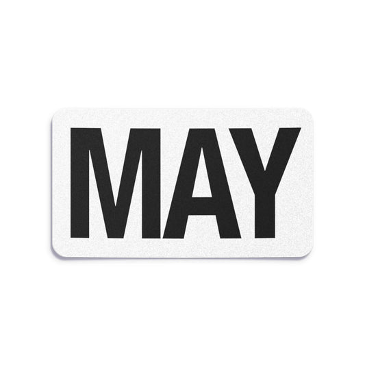 California license plate May month sticker — Black Series — reproduction shown on white background
