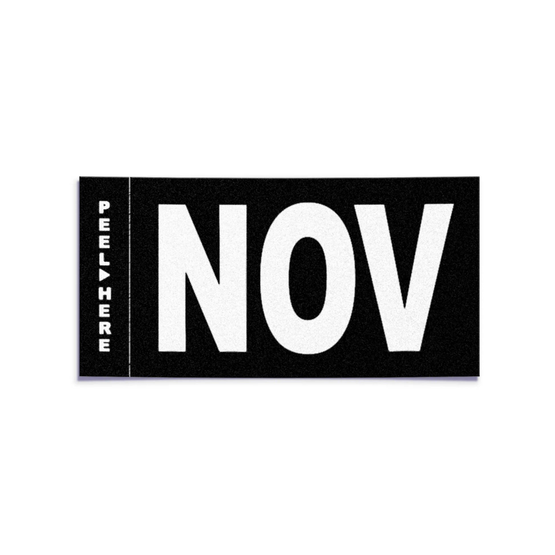 California license plate November month sticker — Stealth Series — reproduction shown on white background