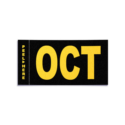 California license plate October month sticker — Legacy Series — reproduction shown on white background