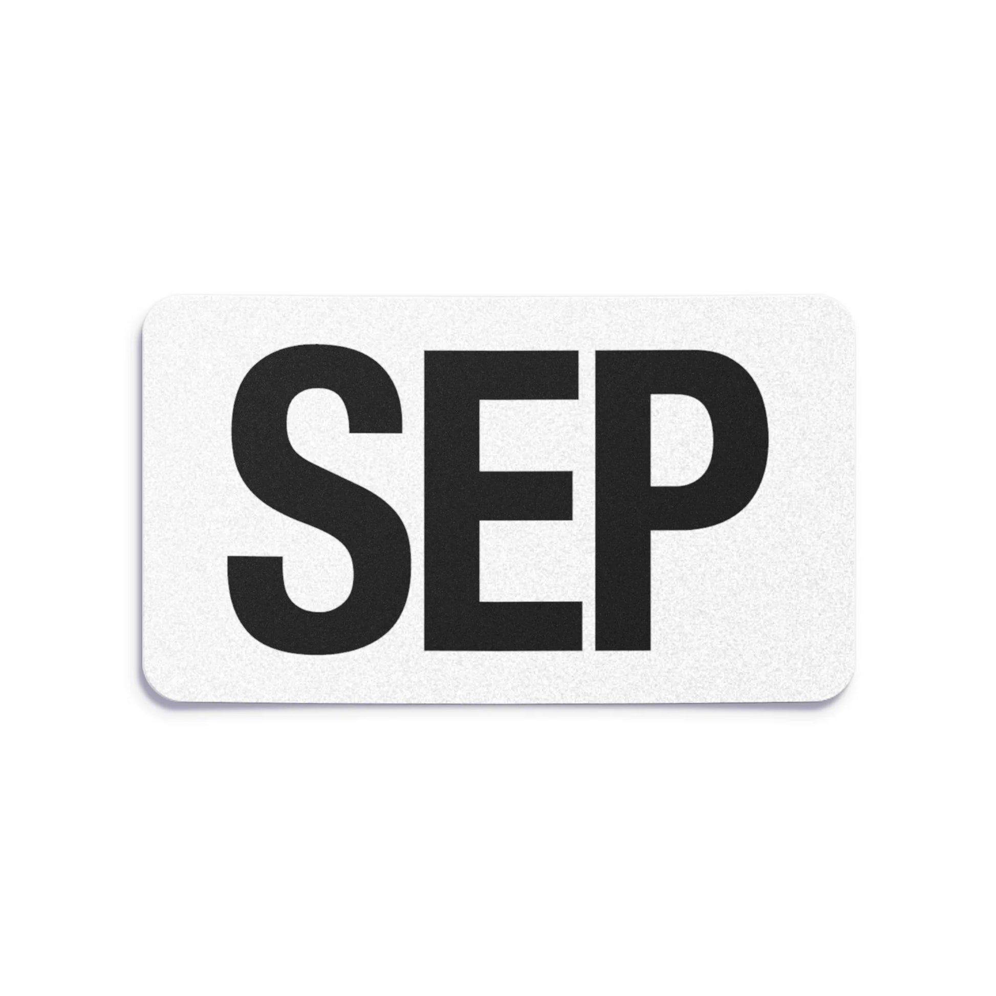 California license plate September month sticker — Black Series — reproduction shown on white background