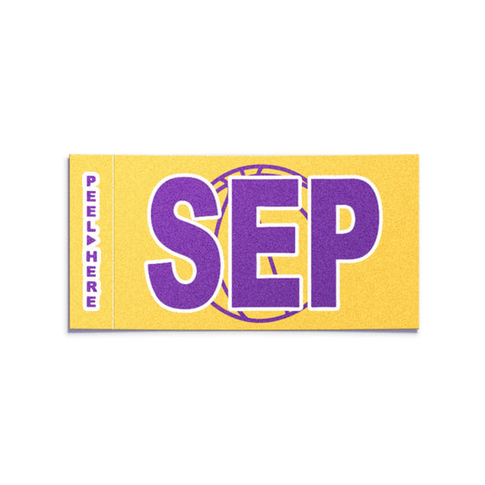 California license plate September month sticker — Courtside Series — reproduction shown on white background